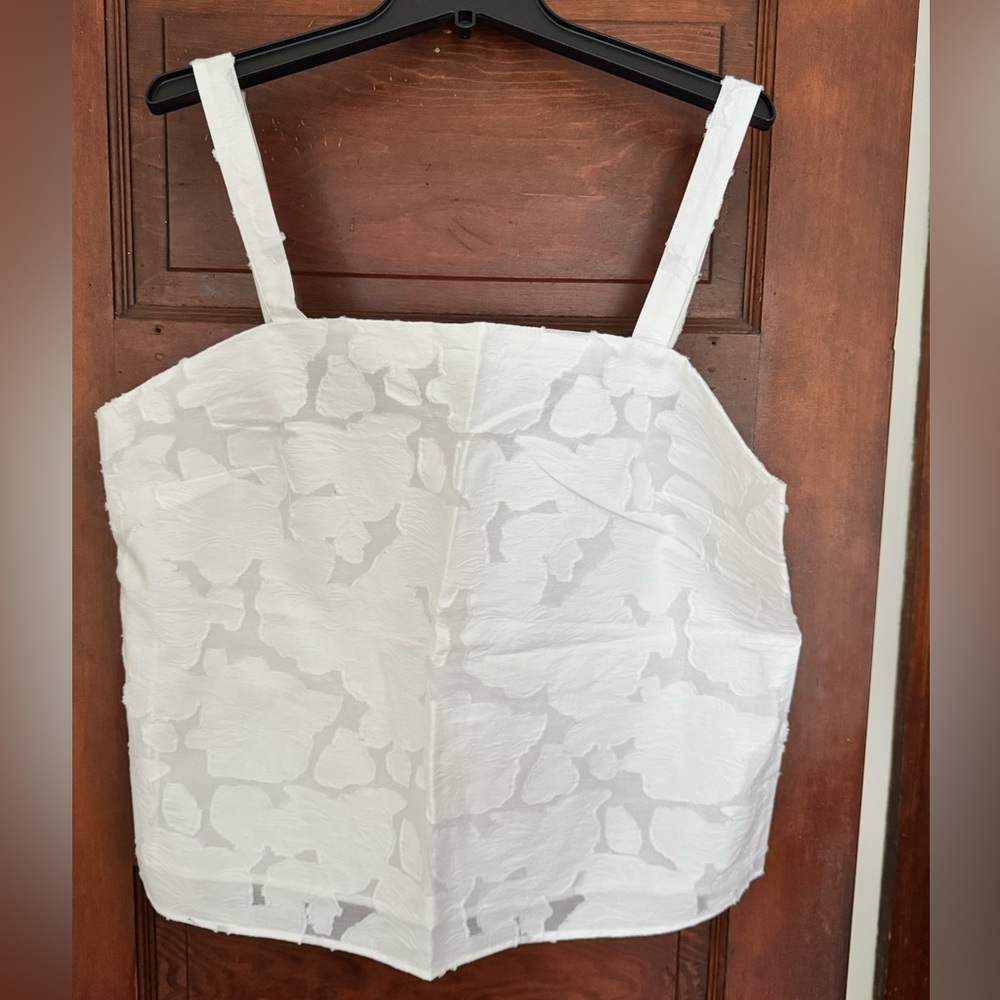 Banana Republic Textured White Tank Top